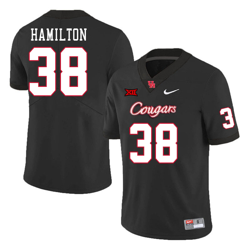 Men #38 Cooper Hamilton Houston Cougars College Football Jerseys Stitched Sale-Black - Click Image to Close